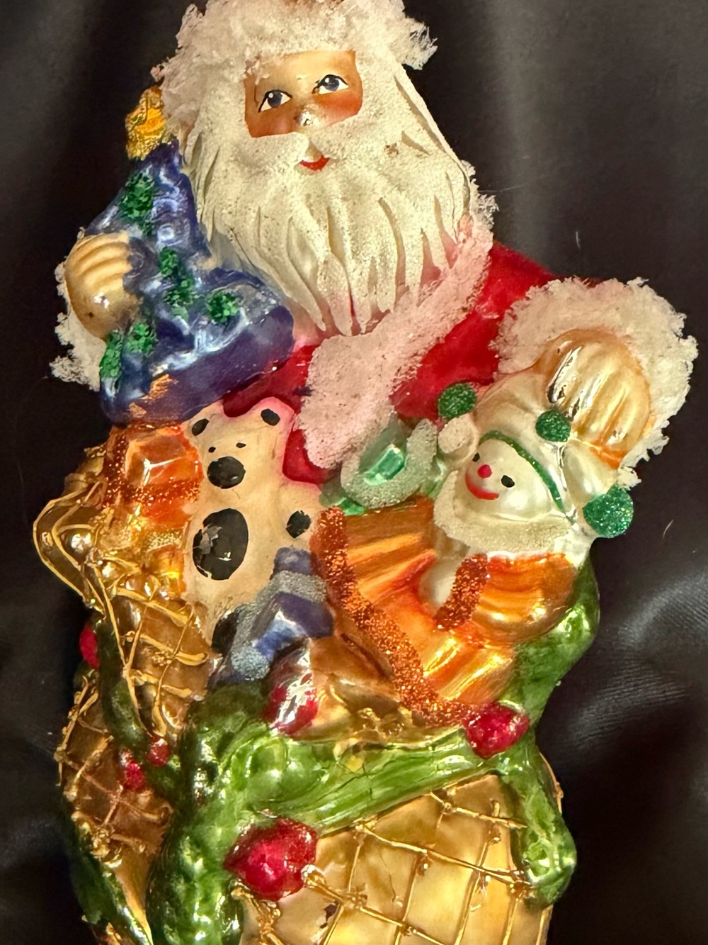 Festive Santa and Snowman Holiday Figurine - Multi-Color